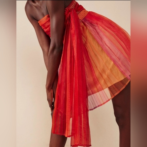 Free People In Rainbows Tulle Mini Dress In Sunset Combo - Picture 5 of 13